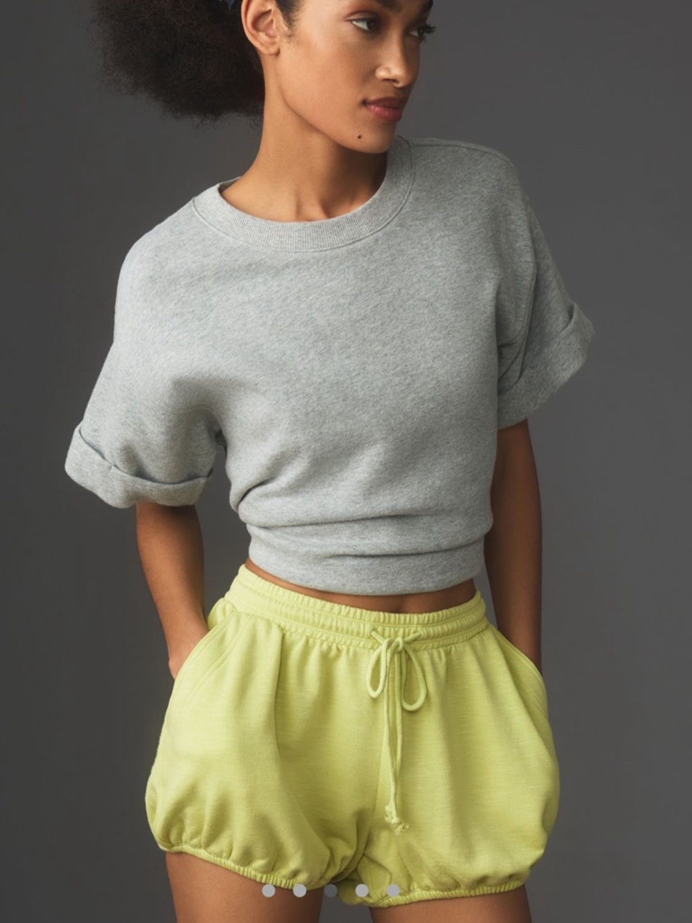 NWT Daily Practice Grace Bloomer Shorts in Ivory (lime not available) - Picture 2 of 8